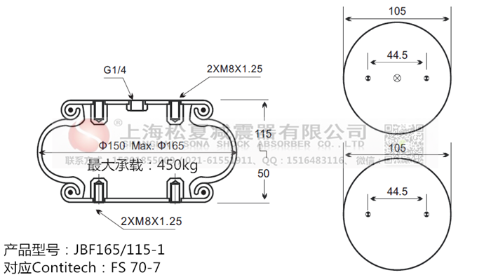 JBF165/115-1橡膠<a href='http://m.syracusetalks.com/' target='_blank'><u>空氣彈簧</u></a>