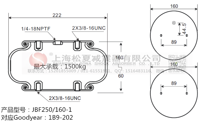 JBF250/160-1橡膠<a href='http://m.syracusetalks.com/' target='_blank'><u>空氣彈簧</u></a>