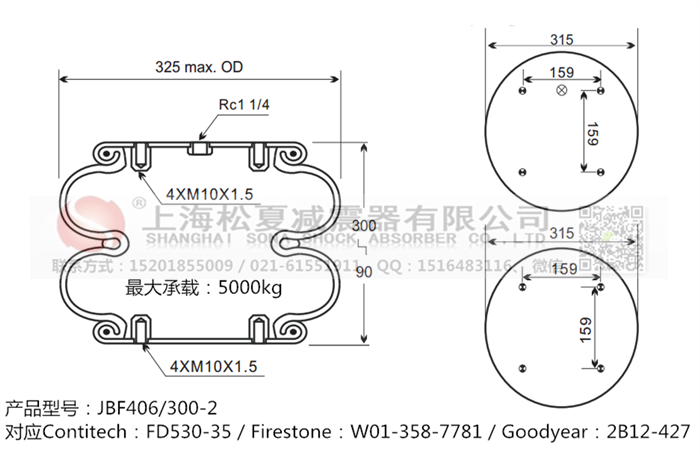 JBF406/300-2橡膠<a href='http://m.syracusetalks.com/' target='_blank'><u>空氣彈簧</u></a>